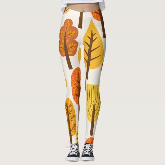 Herfstbomen, naadloos patroon. leggings (Voorkant)