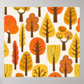 Herfstbomen, naadloos patroon. poster (Voorkant)