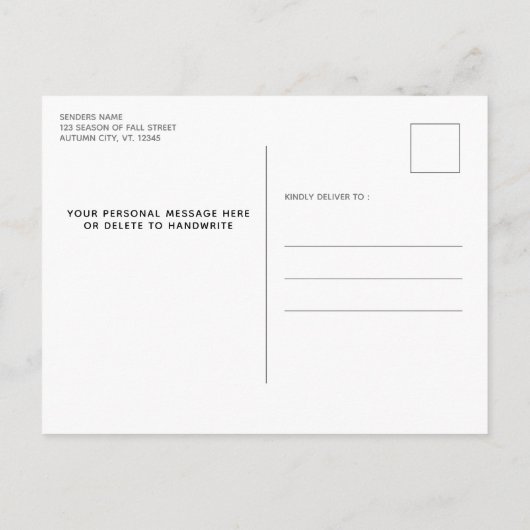 Herfstbomen Nieuw adres We hebben Herfst verhuisd Aankondigingskaart (Achterkant)