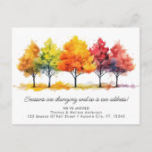 Herfstbomen Nieuw adres We hebben Herfst verhuisd Aankondigingskaart (Voorkant)