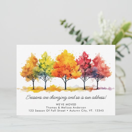 Herfstbomen Nieuw Adres We Zijn Verhuisd Herfst Ve Aankondiging (Staand voorkant)
