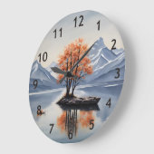 Herfstbomen op een eiland in een bergmeer grote klok (Hoek)