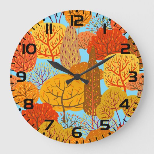 Herfstbomen Patroon Herfst gebladerte Grote Klok (Voorkant)