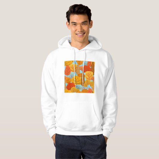 Herfstbomen Patroon Herfst gebladerte Hoodie (Voorkant volledig)