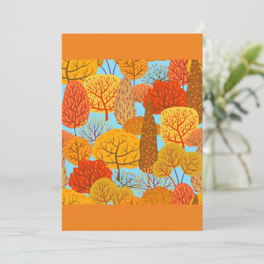 Herfstbomen Patroon Herfst gebladerte Kaart (Staand voorkant)