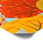 Herfstbomen Patroon Herfst gebladerte Poster (Hoek)