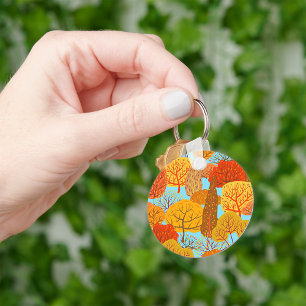 Herfstbomen Patroon Herfst gebladerte Sleutelhanger
