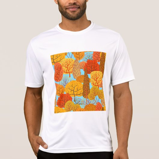 Herfstbomen Patroon Herfst gebladerte T-shirt (Voorkant)