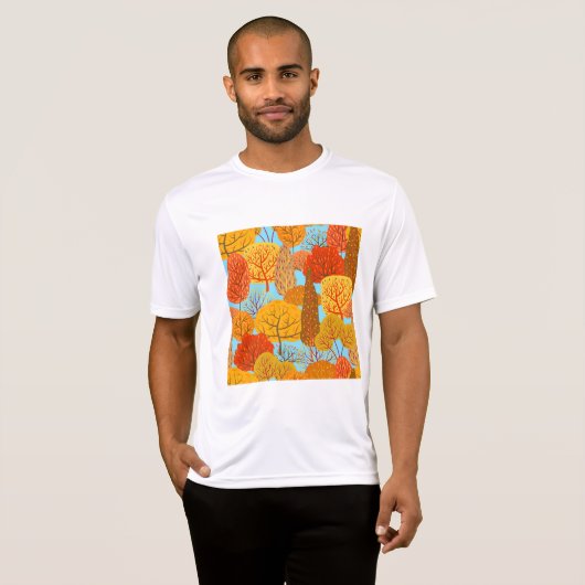 Herfstbomen Patroon Herfst gebladerte T-shirt (Voorkant volledig)