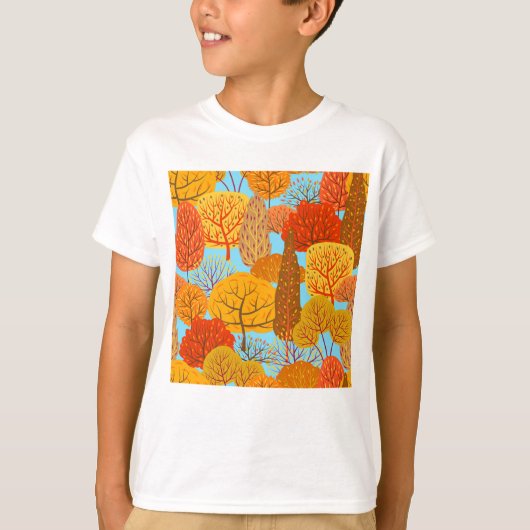 Herfstbomen Patroon Herfst gebladerte T-shirt (Voorkant)