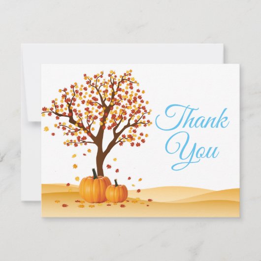 Herfstbomen Pompoen Dank U kaart (Voorkant)