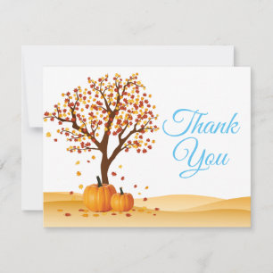 Herfstbomen Pompoen Dank U kaart