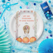 Herfstbomen Pompoenen Kalkoen Thanksgiving-feest Papieren Bordje (Feest)