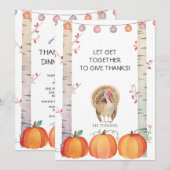 Herfstbomen Pompoenen Kalkoen Thanksgivingfeest Kaart (Voorkant / Achterkant)