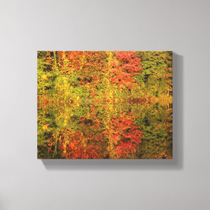 Herfstbomen reflecteren canvas afdruk