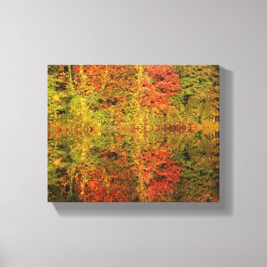 Herfstbomen reflecteren canvas afdruk (Voorkant)