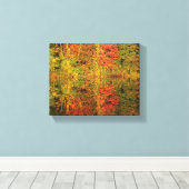 Herfstbomen reflecteren canvas afdruk (Insitu (Houten vloer))