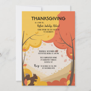 Herfstbomen Thanksgiving Uitnodiging
