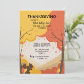 Herfstbomen Thanksgiving Uitnodiging (Staand voorkant)