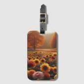 Herfstbomen/veld met mama's bagagelabel (Voorkant (verticaal))