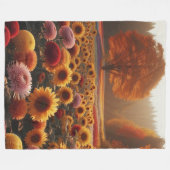 Herfstbomen/veld met mama's fleece deken (Voorkant (Horizontaal))