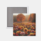 Herfstbomen/veld met mama's magneet (Voorkant / Achterkant)