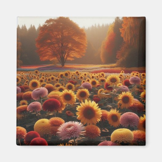Herfstbomen/veld met mama's magneet (Voorkant)