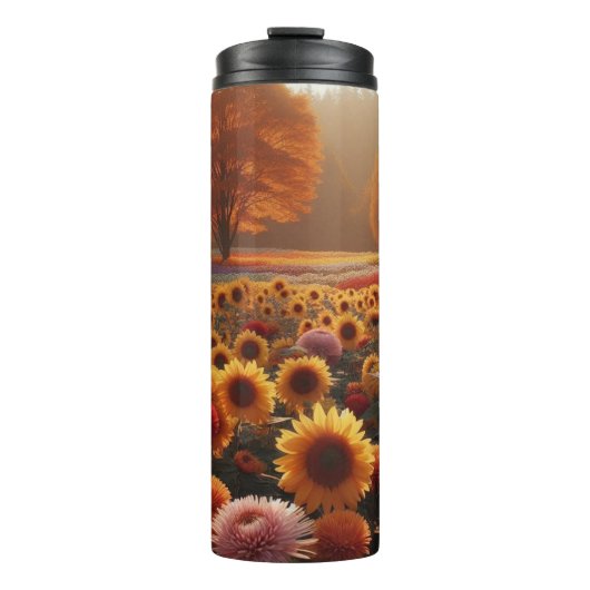 Herfstbomen/veld met mama's thermosbeker (Voorkant)