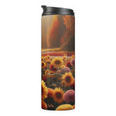 Herfstbomen/veld met mama's thermosbeker (Geroteerd rechts)