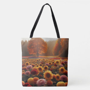 Herfstbomen/veld met mama's tote bag