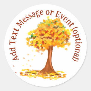 Herfstbomen verlaten ronde sticker