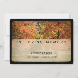 Herfstbomen Vintage Begrafenisdienst Kaart