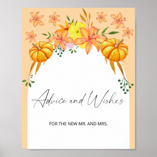 Herfstboog - advies en wensen voor Huwelijkscadeau Poster (Voorkant)