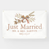 Herfstboog Net Getrouwd Auto Banner (Horizontaal)