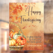 Herfstboom 1 Kronieken 16:34 Happy Thanksgiving Raamsticker (Vel 2)