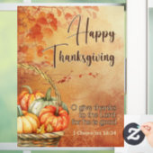 Herfstboom 1 Kronieken 16:34 Happy Thanksgiving Raamsticker (Huis)