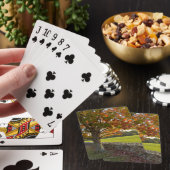 Herfstboom bij stenen muur speelkaarten (Insitu)