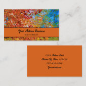 Herfstboom bladeren kleurrijke Oranje Herfst blauw Visitekaartje (Voorkant / Achterkant)