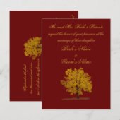 Herfstboom bruiloft uitnodigingskaart. uitnodiging briefkaart (Voorkant / Achterkant)