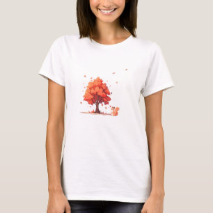 Herfstboom en eekhoorn t-shirt