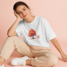 Herfstboom en eekhoorn t-shirt