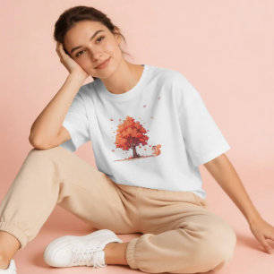 Herfstboom en eekhoorn t-shirt