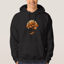 Herfstboom en maan hoodie