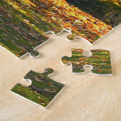 herfstboom en schuur legpuzzel (Zijkant)