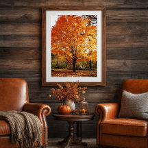 Herfstboom, Esdoorn in de herfst poster