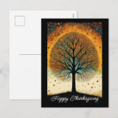 Herfstboom Fijne Kunst Vakantie Thanksgiving Feestdagenkaart (Voorkant / Achterkant)