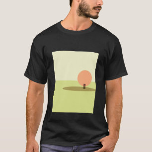 Herfstboom, herfstloof, minimalistisch landschap, t-shirt