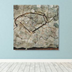 Herfstboom in beweging van Egon Schiele Canvas Afdruk