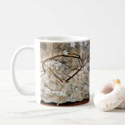 Herfstboom in beweging van Egon Schiele Koffiemok (Met donut)