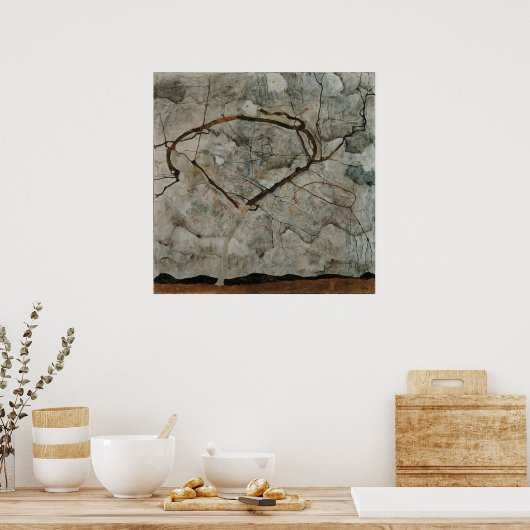 Herfstboom in beweging van Egon Schiele Poster (Keuken)